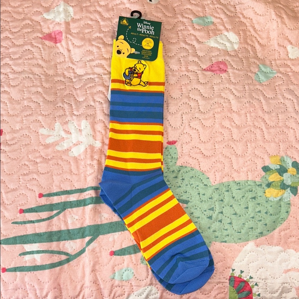 Disney Winnie the Pooh Striped Socks - Yellow, Blue, Orange